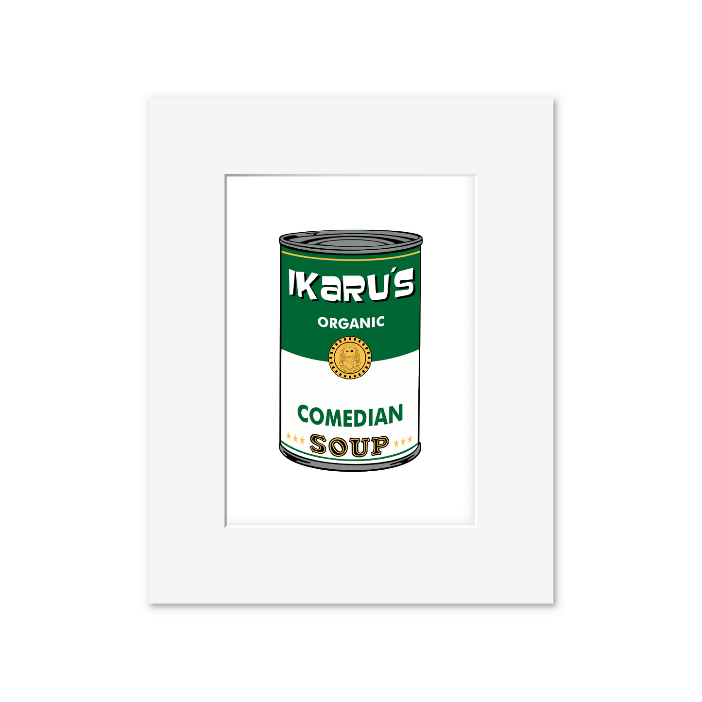 Ikaru Comedian Soup art print, original pop art illustration, 8x10 inches