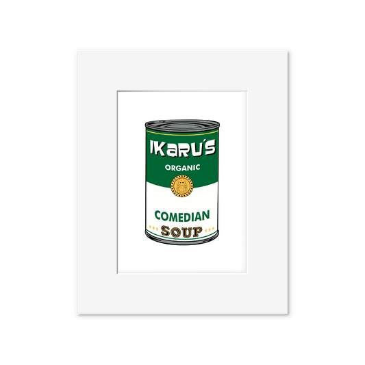 Ikaru Comedian Soup art print, original pop art illustration, 8x10 inches