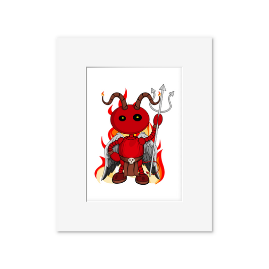 Ikaru Devil art print, original character illustration, 8x10 inches