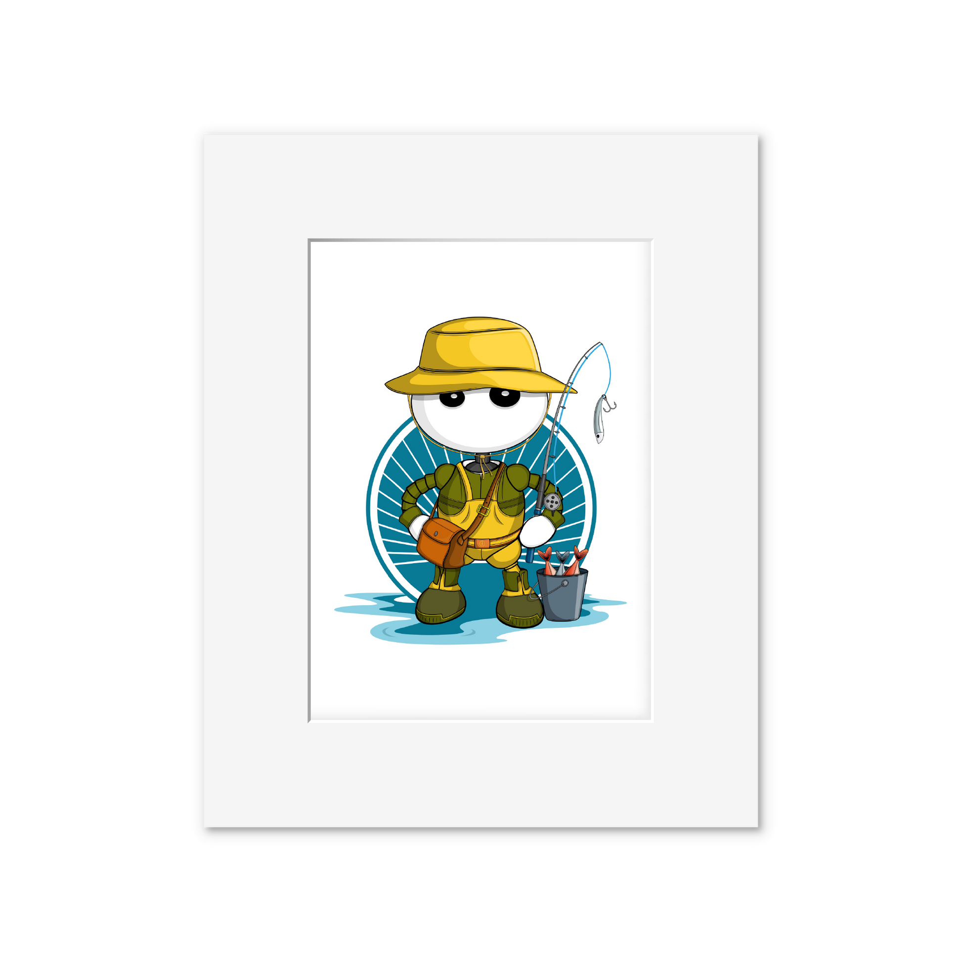 Ikaru Fisherman art print, original character illustration, 8x10 inches
