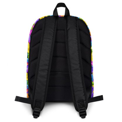 Ikaru Gummies backpack, original character all-over print design