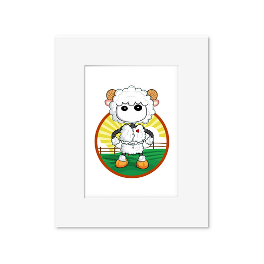 Ikaru Lamb art print, original character illustration, 8x10 inches