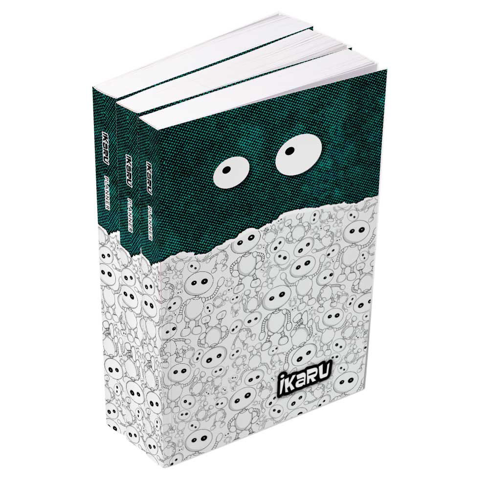IKARU Undated Planner cover, 93-day daily goal planner with sticker sheet