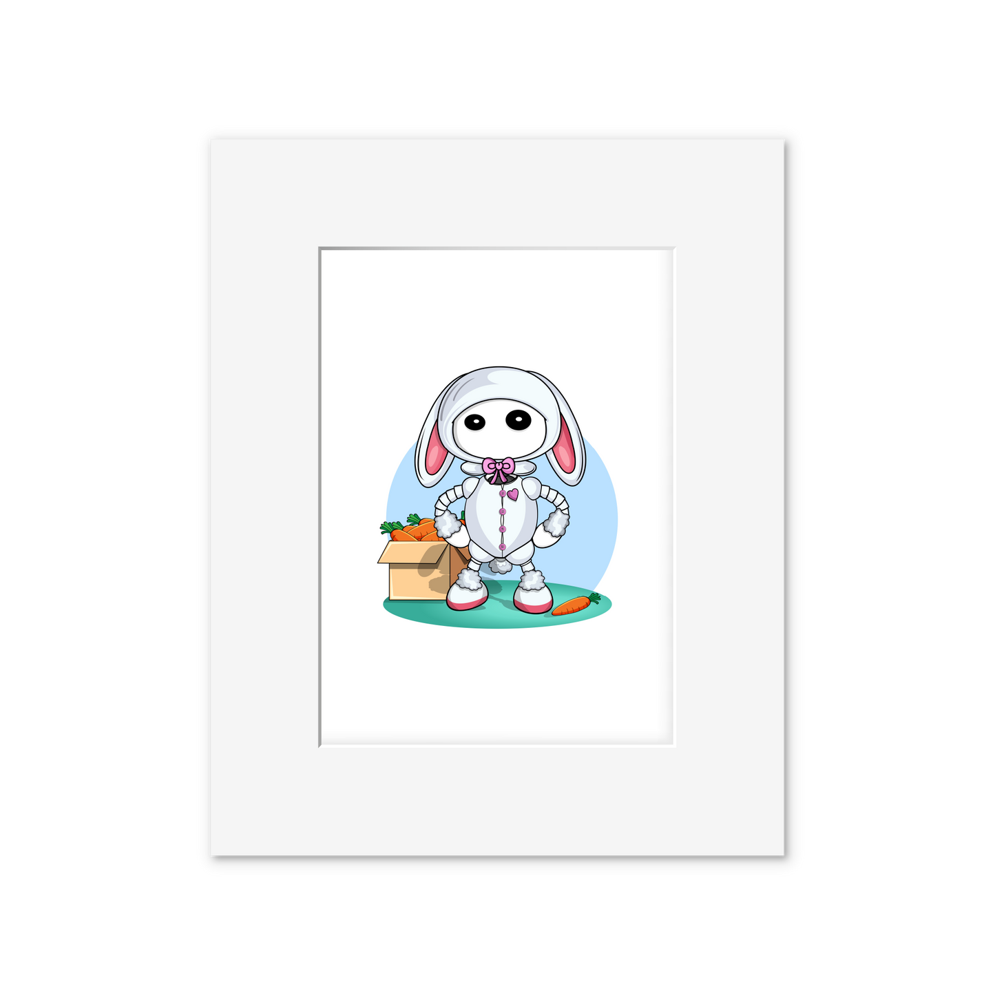 Ikaru Rabbit art print, original character illustration, 8x10 inches