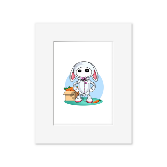 Ikaru Rabbit art print, original character illustration, 8x10 inches
