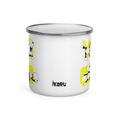 Ikaru Yoga enamel mug, original character design