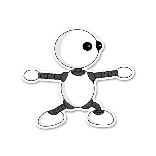 Ikaru Yoga Warrior II sticker, original character illustration