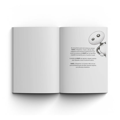 pagina interna del libro IKARU El Despertar, edición en español de Alfredo Mele